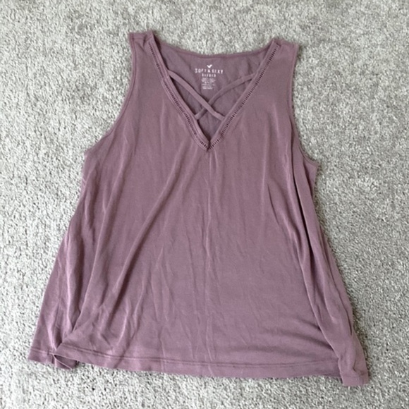 American Eagle Summer Spring V Cut Top Sz M - Picture 4 of 5